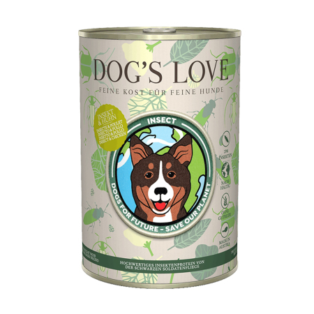 Dog's Love konzerva Insect Hmyz a kuře 400g DMT 07/24