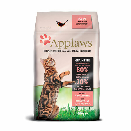 Applaws granule Cat Adult Kuře s lososem  400g - poškozené balení