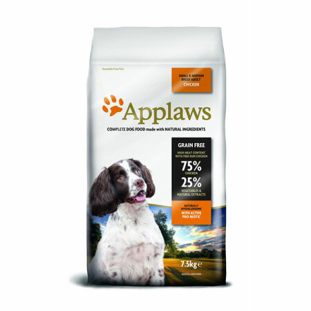 Applaws granule Dog Adult Small & Medium Breed Kuře 7,5kg - poškozené balení