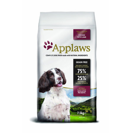 Applaws granule Dog Adult Small & Medium Breed Kuře s jehněčím 7,5kg - poškozené balení