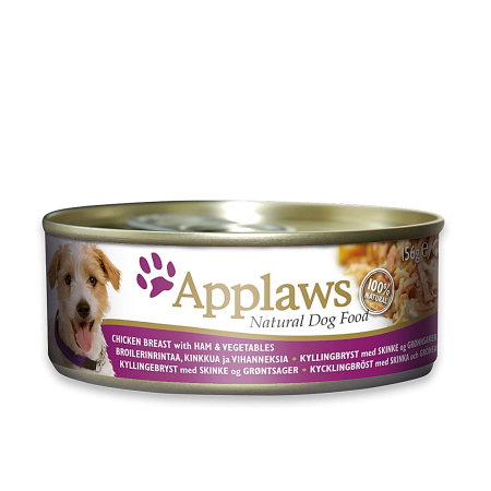 Applaws konzerva Dog Kuře, šunka a zelenina 156g (změna na RD-APTT3035)