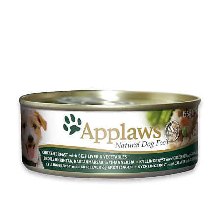 Applaws konzerva Dog Kuře, hovězí játra a zelenina 156g (změna na RD-APTT3036)