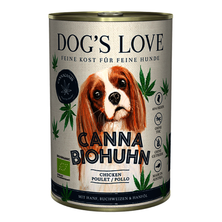 Dog's Love Canna Bio Kuře  Adult konzerva 400g