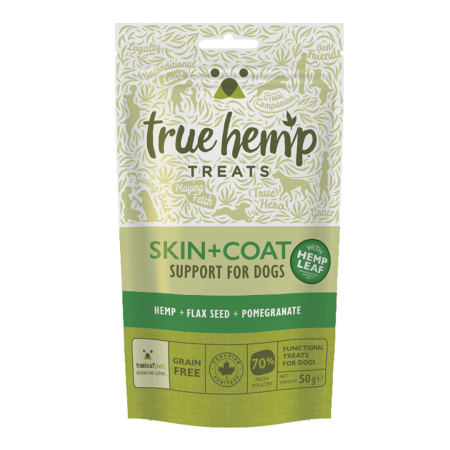 True Hemp Dog Treat Skin & Coat pamlsky 50g