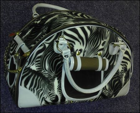 Luxusní taška na psa Zebra š.20 v.23 d.40cm, nosnost do 5kg