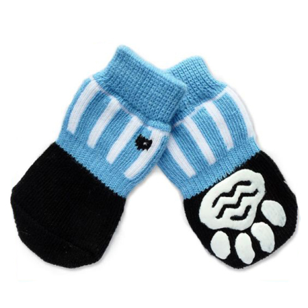 Ponožky protiskluzové pro malé psy - modré/černé vel.   S
