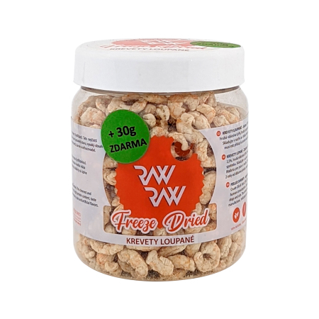 RAW RAW Freeze Dried pamlsky Krevety loupané 80g+30g - SLEVA 30%