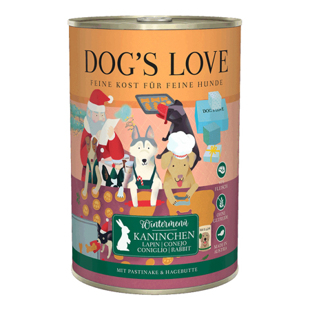 Dog's Love konzerva LIMITED vánoční edice Králík 400g 