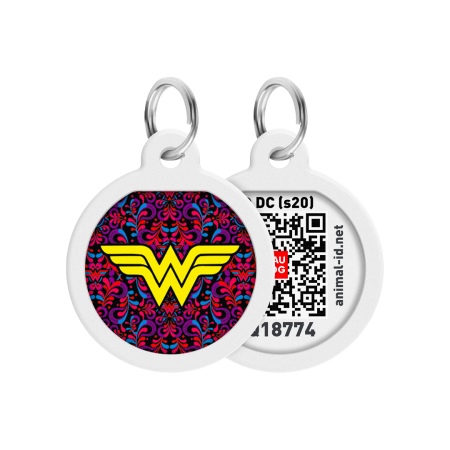WAUDOG chytrá ID známka s QR tagem DC Wonder Woman logo Dark