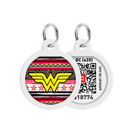 WAUDOG chytrá ID známka s QR tagem DC Wonder Woman logo Red