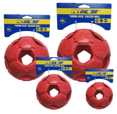 Turbo Kick Soccer Ball - fotbalový míč pro psy, červený