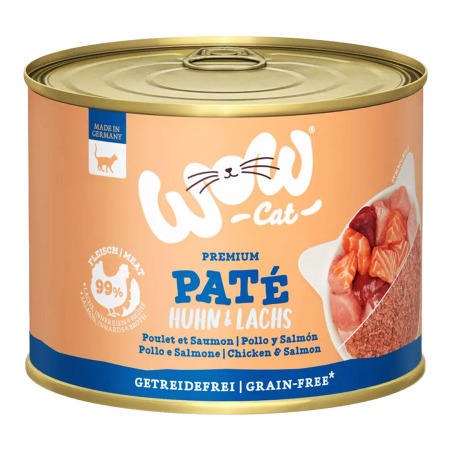 WOW Cat konzerva Paté Kuře s lososem Adult