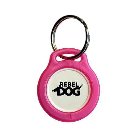 Klíčenka Rebel Dog s žetonem do nákupního vozíku - růžová
