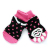 Ponožky protiskluzové pro malé psy - černé s růžovými tečkami