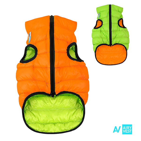Airy Vest bunda pro psy oranžová/zelená    XS 25