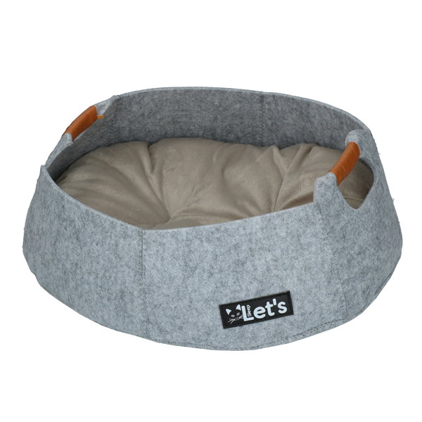 Let´s Sleep Relaxing Basket - pelech s polštářkem - šedý